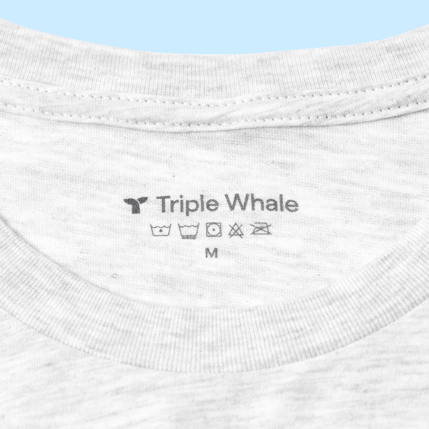 Printed neck tag on Triple Whale I Survived iOS 14.5 T-shirt